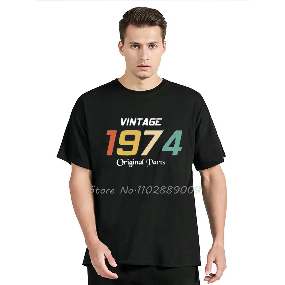 Graphic Old Vintage 1974 50th Birthday Unisex Cotton T-Shirt Fashion Oversized Tshirt Fitness Tees Cotton Men Clothing
