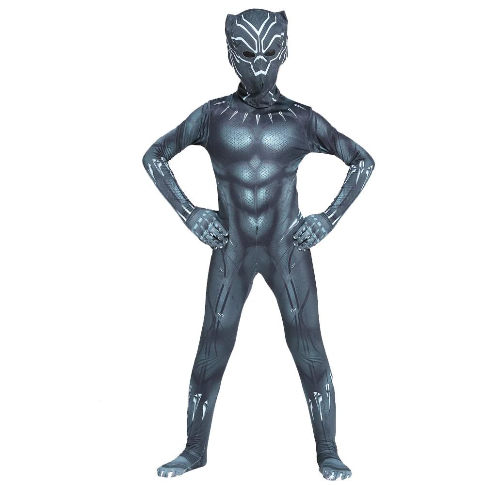 Kids Superhero Super Stretch Jumpsuit Halloween Cosplay Spider Pattern Performance Jumpsuit Movie Character Mask Set