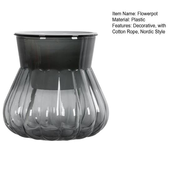 Self-watering Flowerpot with Self-absorbing Cotton Rope Creative Plastic Plant Pot Indoor