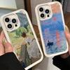 Phone Case for iPhone 17 Air 16E 15 16 Pro Max Claude Monet Oil Painting Cover 14 Plus 13 12 Mini Soft Shell Silicone Fundas