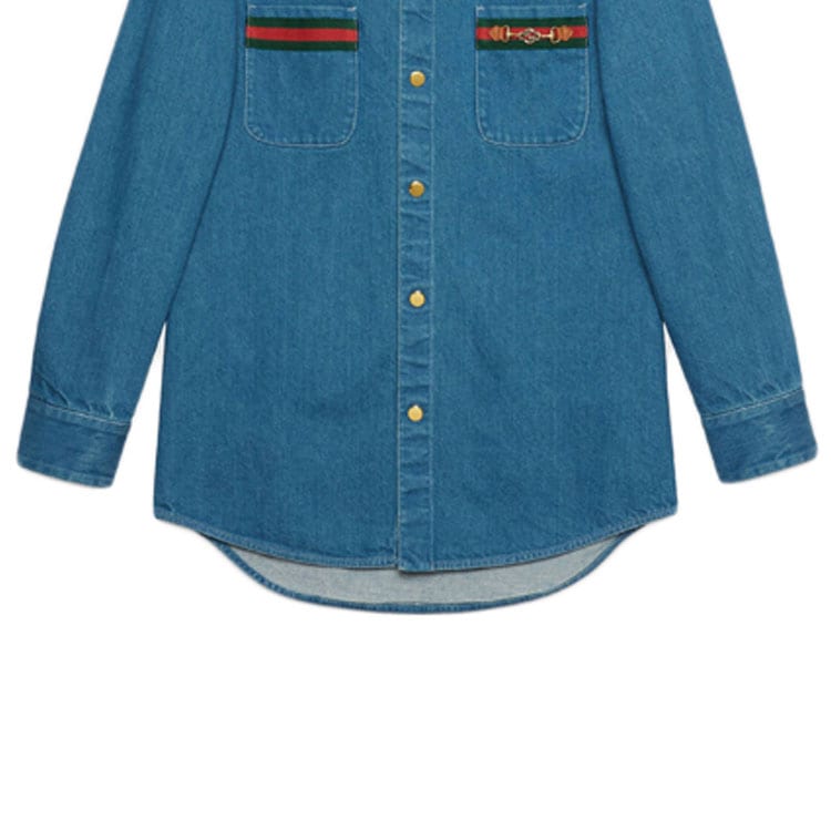 Web-Detail Langarm-Jeanshemd 626480-XDBCG-4447