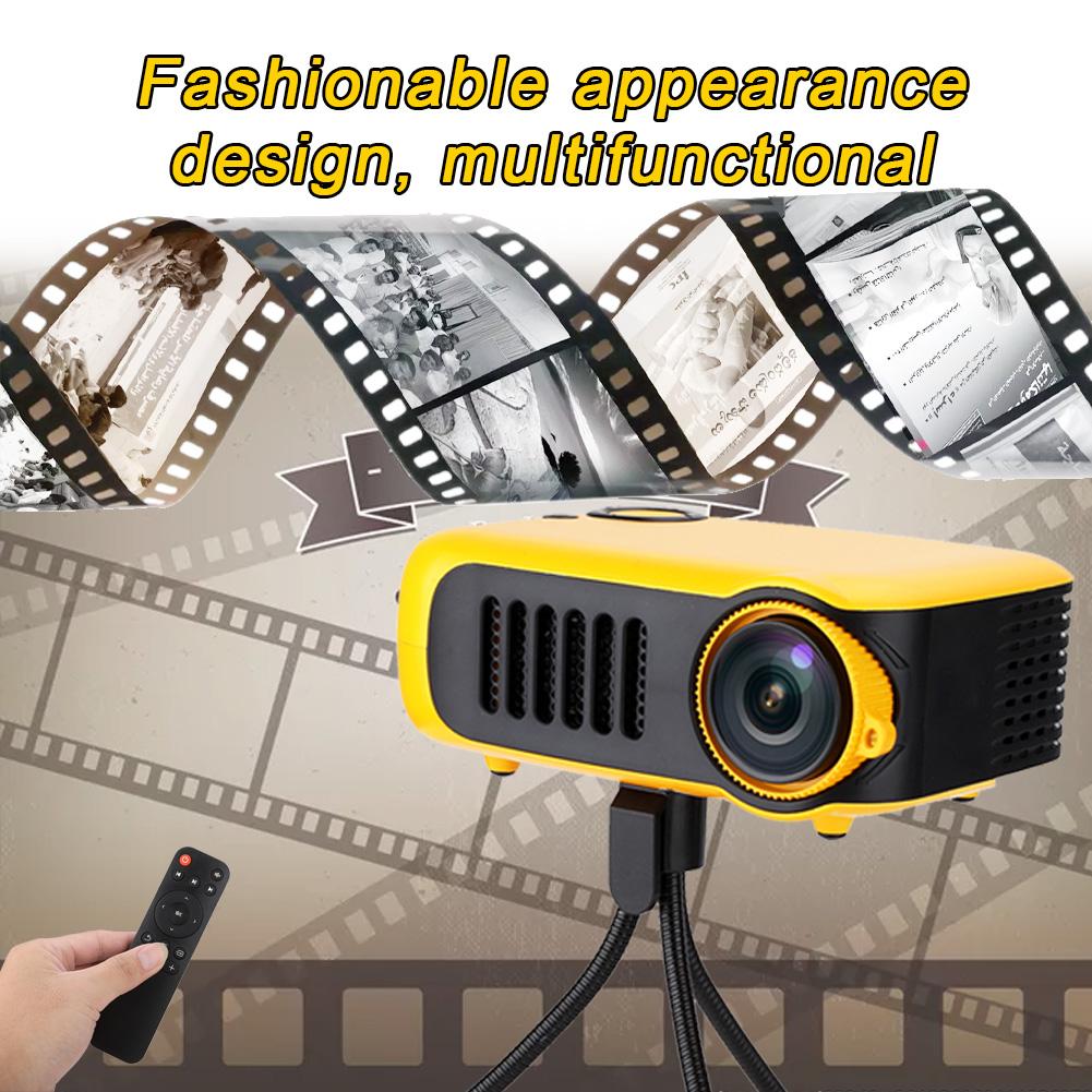 Portable Home 480*320 HD Resolution Video Projector Yellow for Children