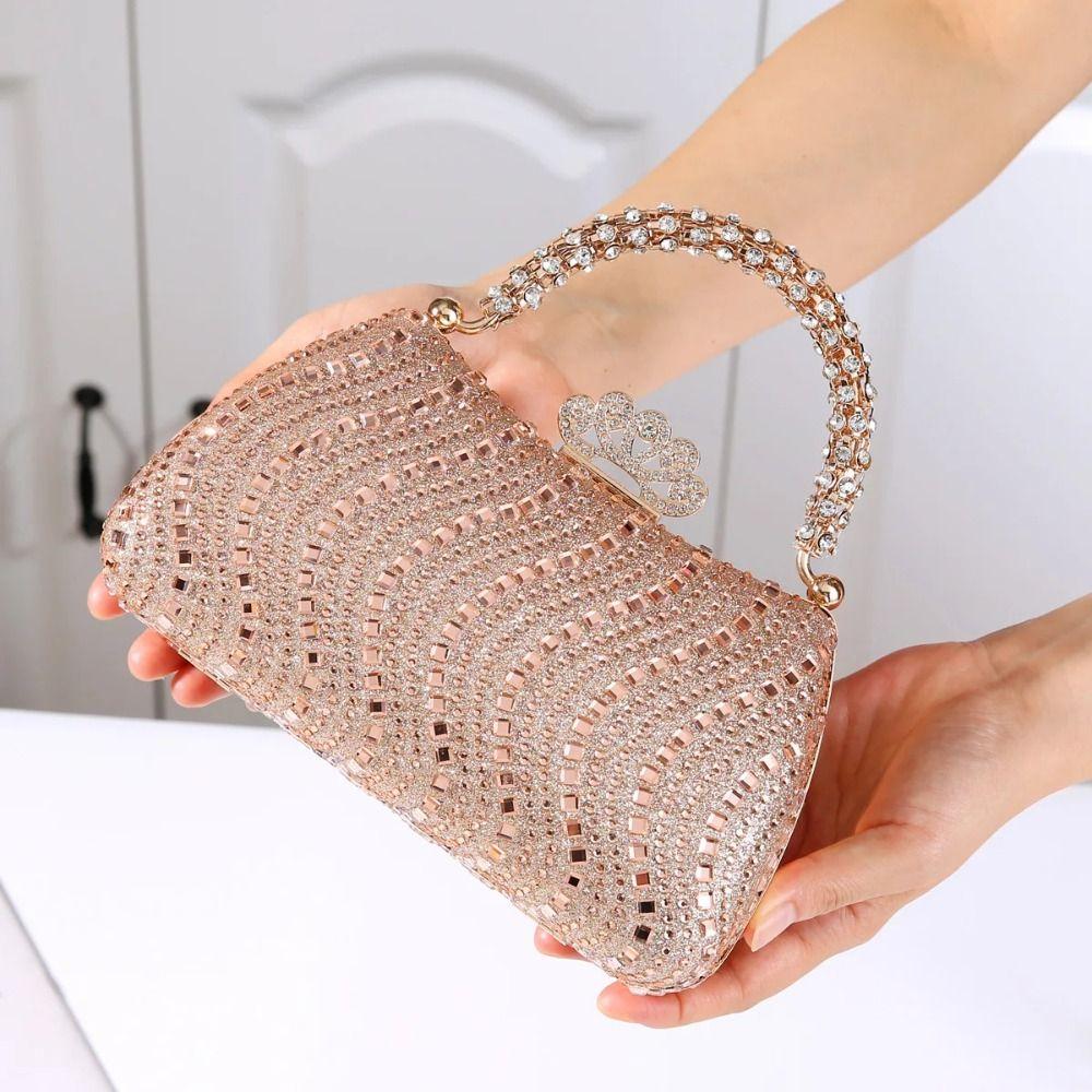 Fashion Diamond Embedded Evening Bag Fashionable Design Small Size Women Handbags Elegant Style Clutch Bag Formal Gathering