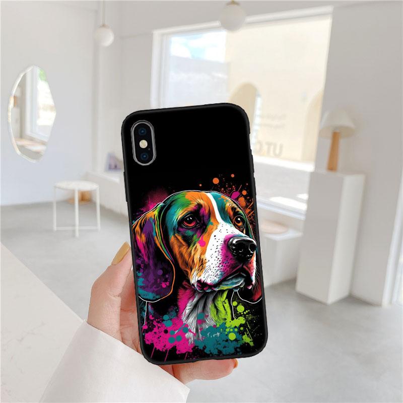 CJ16 Beagle Dog Soft Shell Phone Case for iPhone 16 15 14 13 12 Pro Max Plus Mini