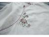 Chinese-Style Retro Cotton-Linen Mid-Sleeve Shirt with Stand-Up Collar and Embroidered Tea Service Design for Women.