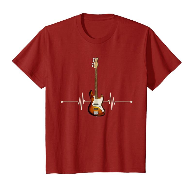 Gift For The Bassist Heartbeat Bass Guitar TShirt
