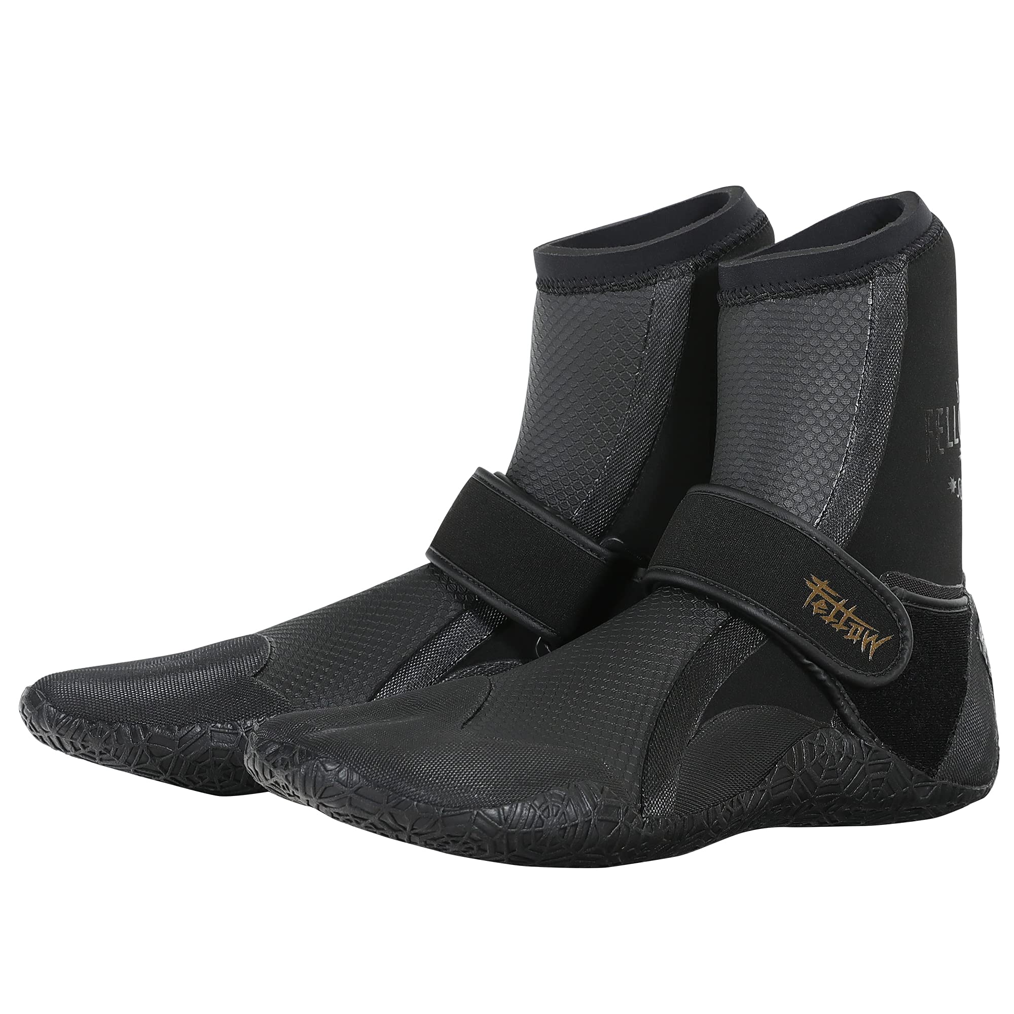 

FELLOW Surf Boots, 5mm, Cold Weather, Warm, Fleece-Lined, Men s and Women s, Japanese Standard, for Surfing, SUP, Semi-Dry Wetsuits, Black, Size 29cm