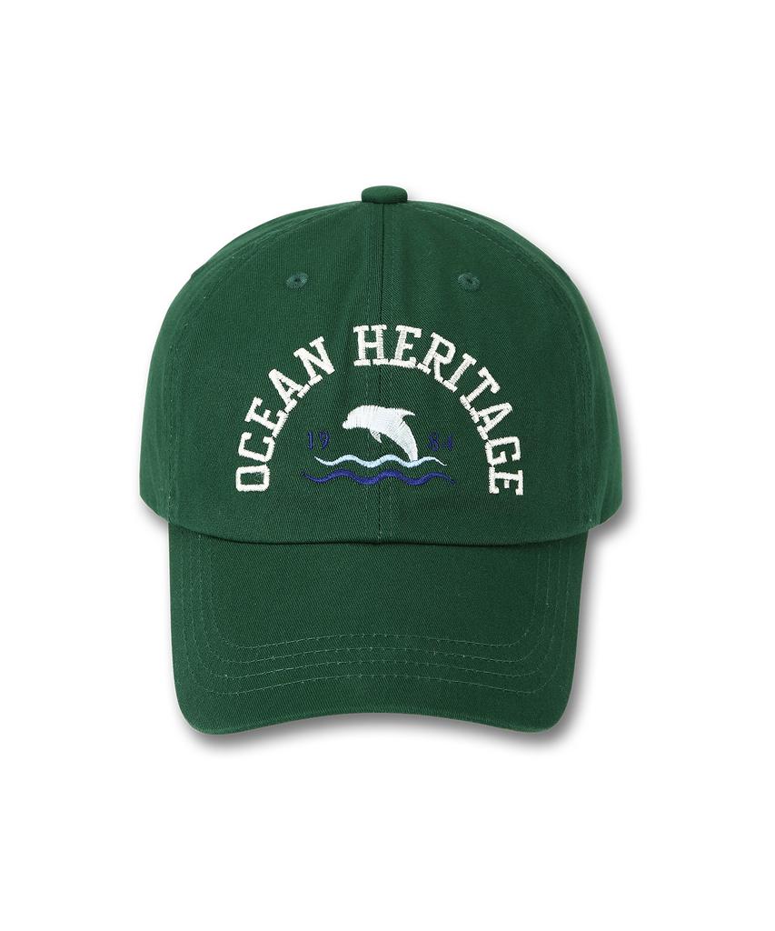 DOLPHIN WAVE APPAREL Ocean Heritage Dolphin Ball Cap Deep Green