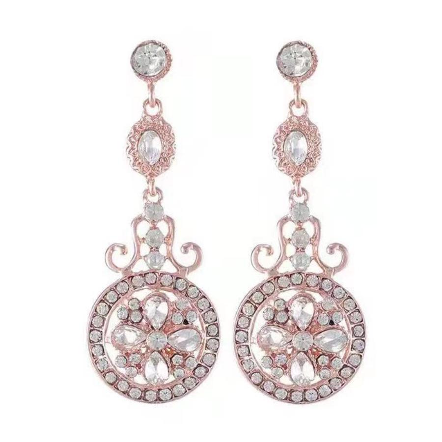 1920s Masquerade Pearl & Diamond Earrings - Gatsby Party, Bride, Wedding, Ball