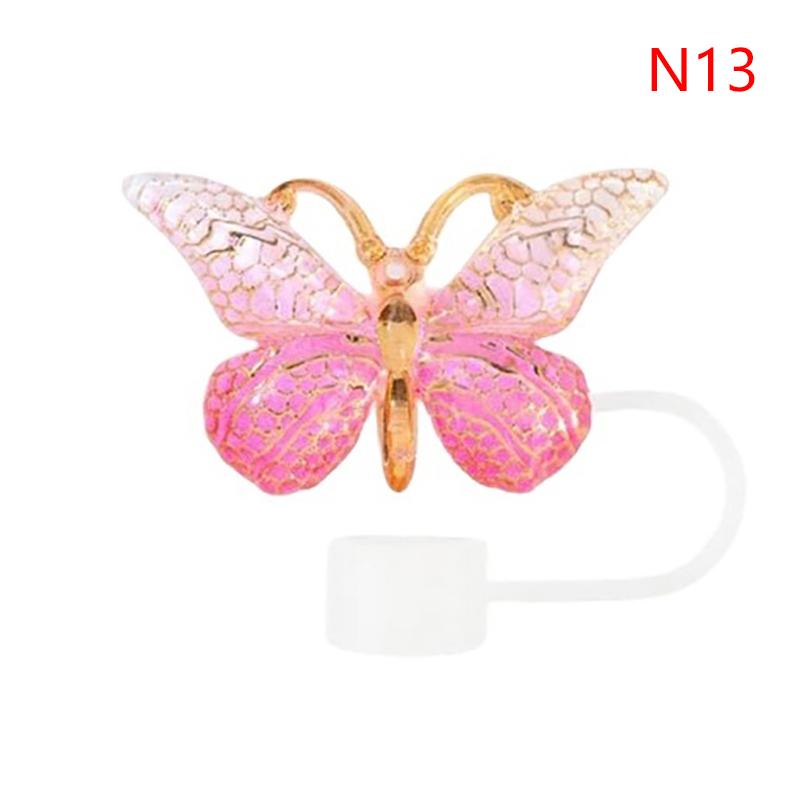 Silicone Butterfly Straw Cap Spill Stopper Heat-Resistant Dust-Proof Water Cup Accessory Straw Plug Cover