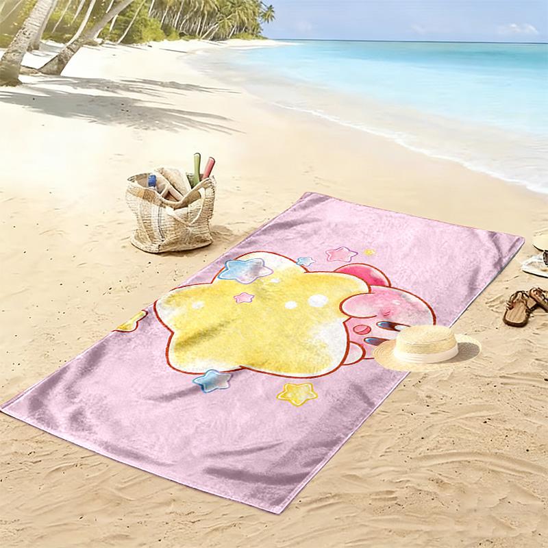 Kirby Print Beach Towel, Large Soft Quick Dry Towel for Beach Camping Swimming