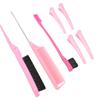 3Pcs Hair Styling Comb Set with 4 Hairclips Soft Double Head Bristle Hair Brush for Women Men Kids