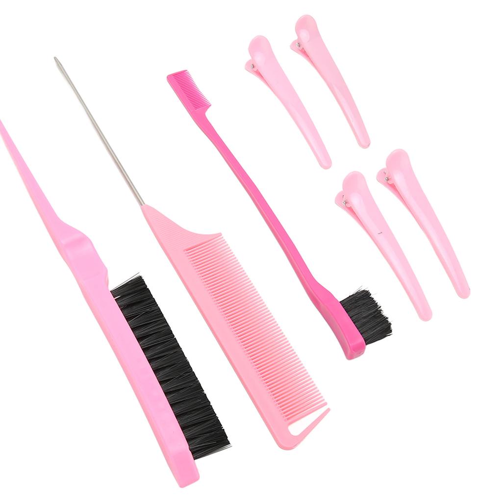 3Pcs Hair Styling Comb Set with 4 Hairclips Soft Double Head Bristle Hair Brush for Women Men Kids