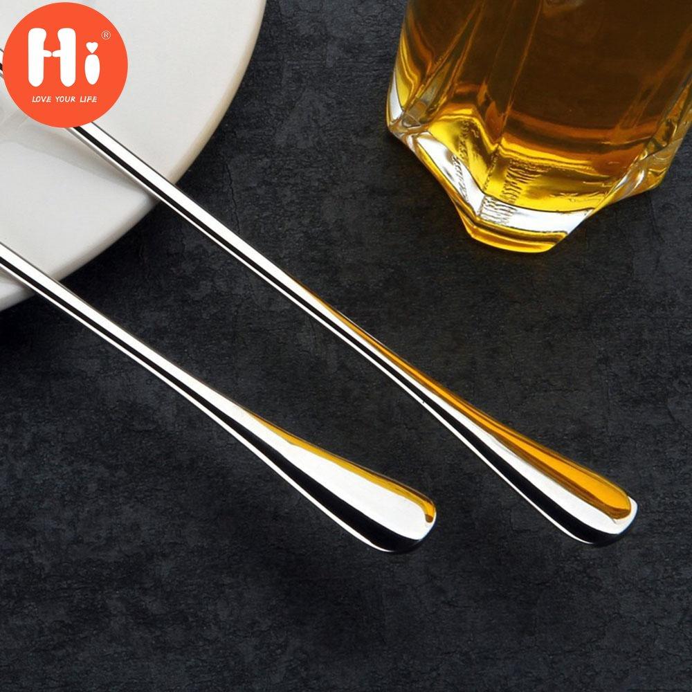 Hi 6pc Stainless Steel Long Handle Spoon Latte Glass Ice Cream Sundae Coffee Spoons