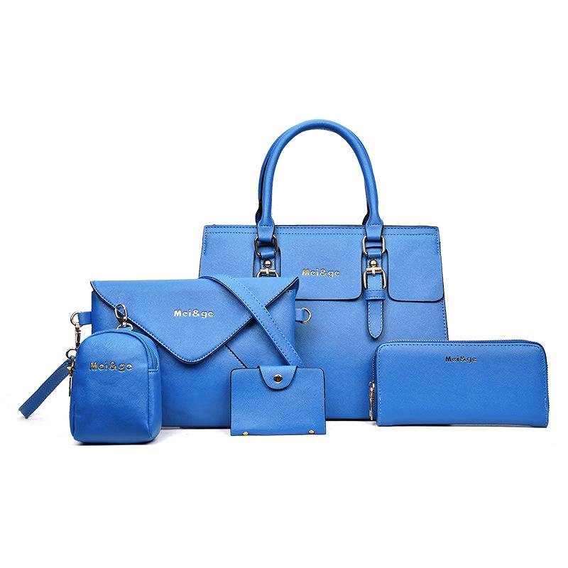 Damenmode 5-teiliges Handtaschen-Set aus PU-Leder, Umhängetasche, Umhängetasche, Geldbörsen-Set