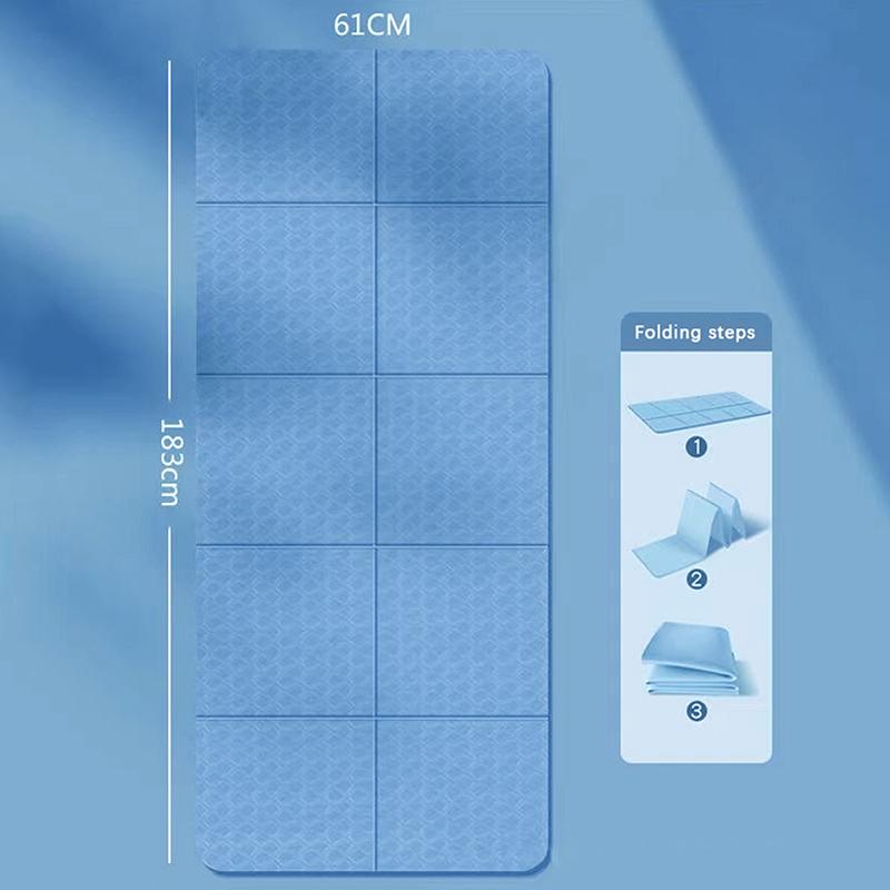 4Mm Tpe Folding And Portable Yoga Mat With Dual-Sided Non-Slip Surface Exercise Mat Fitness Tasteless Pilates Workout Gym Mats