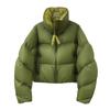 High-end White Duck Down Contrasting Color Bread Clothes Women's Winter New Puff Feeling Thickened Loose Couple Fashion Coat Tide