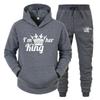KingQueen Unisex Couple Hoodie & Sweatpants Set - Casual Sportswear
