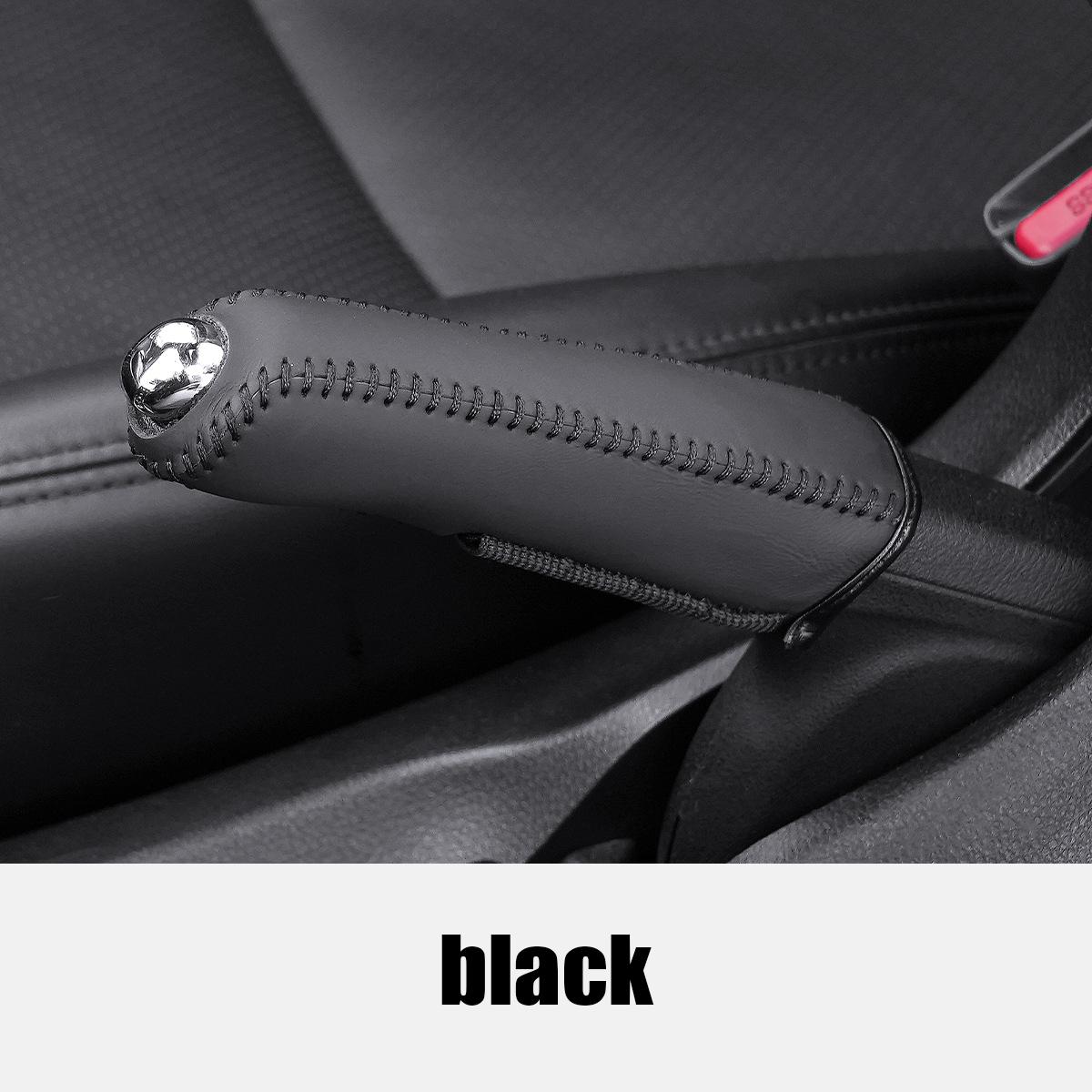 Car Artificial Leather Handbrake Cover Protective Sleeve Hand Brake Protection Car Interior Accessories чёрный