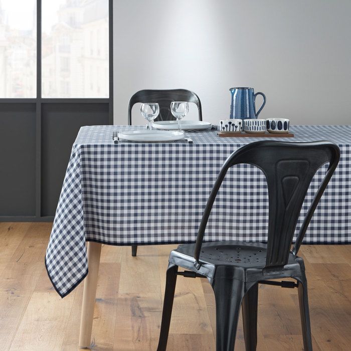 Nappe Carree 150 X 150 Cm Vichy Bleu