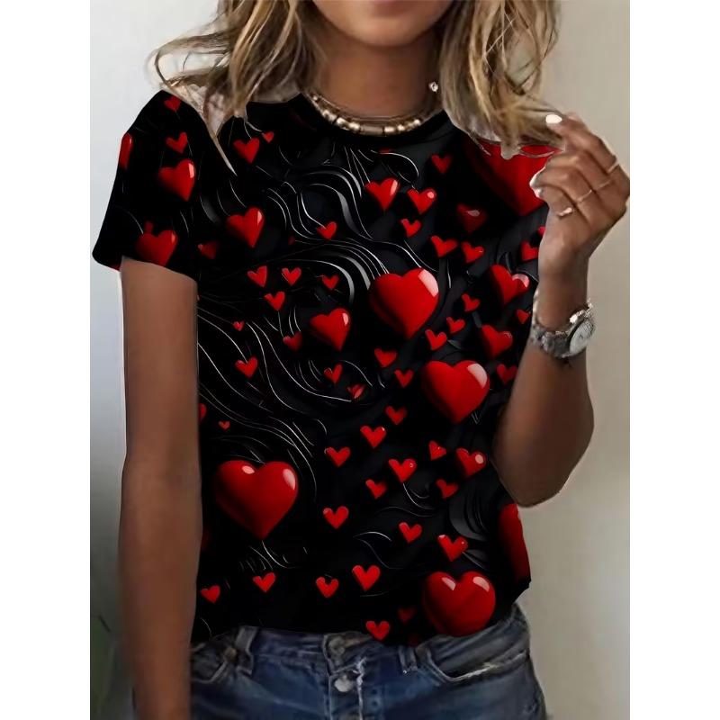 

Pattern Top Retro Simple Fashion Casual T-shirt XS