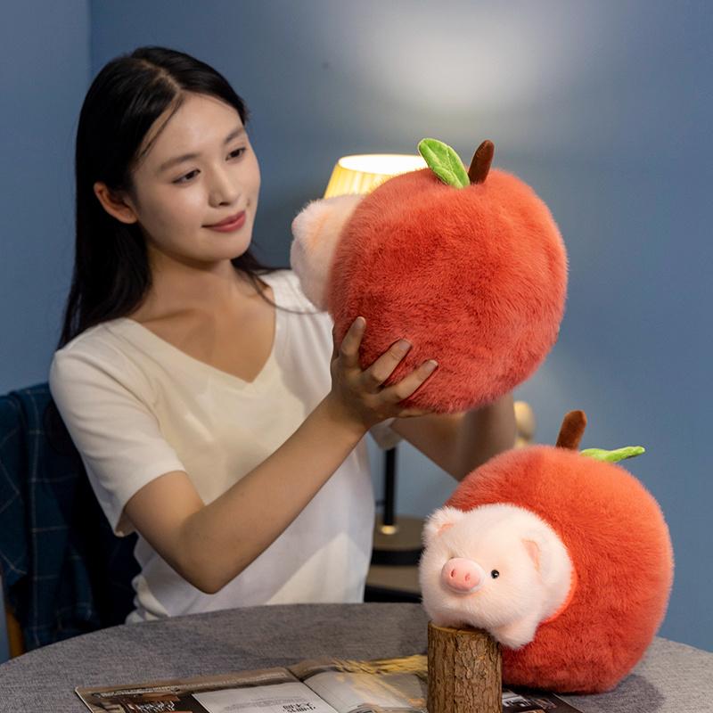 Peluche Giocattolo Animale Cartone Animato Guscio di Frutta Mela Ripiena Maialino Avocado Capibara Set Peluche Combinato Bambola 2-in-1 Regalo