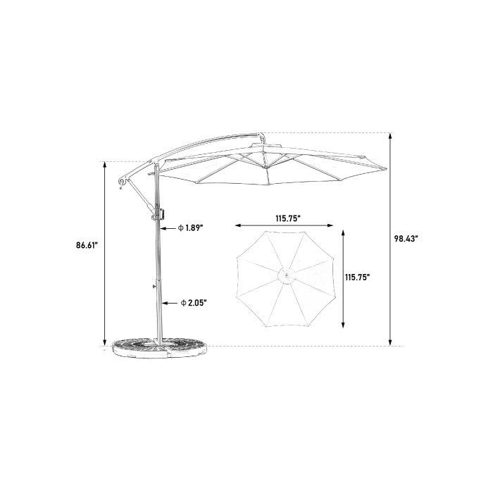 Parasol Extérieur Rectangulaire Double Face De 4,5 M Avec Manivelle (orange). (sans Pied)