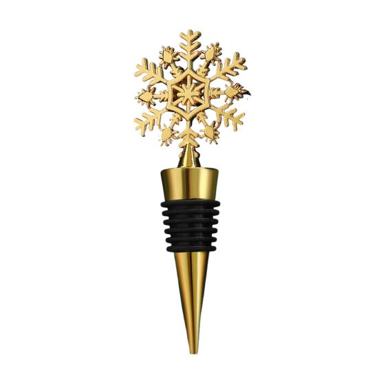 Decorative Wine Cork for Christmas Party Stopper with Silicone Ring, Stainless Steel Bottle Sealer, Snowflake/Car/Train/Elf Topper, Reusable Leakproof