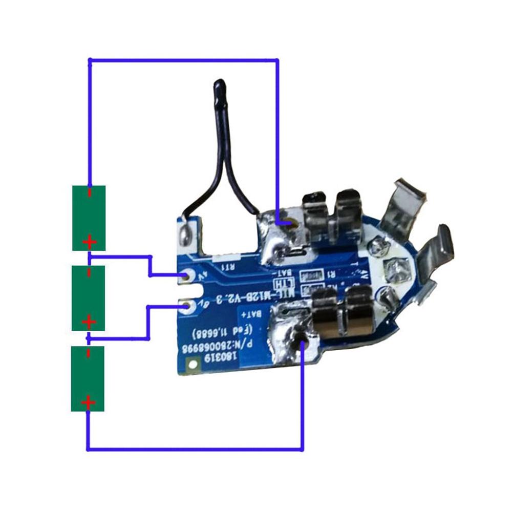 M12 Battery Plastic Case (No Battery Cell ) PCB Circuit Board Kit for 12V 1.3Ah 1.5Ah 48-11-2411 Li-Ion Battery