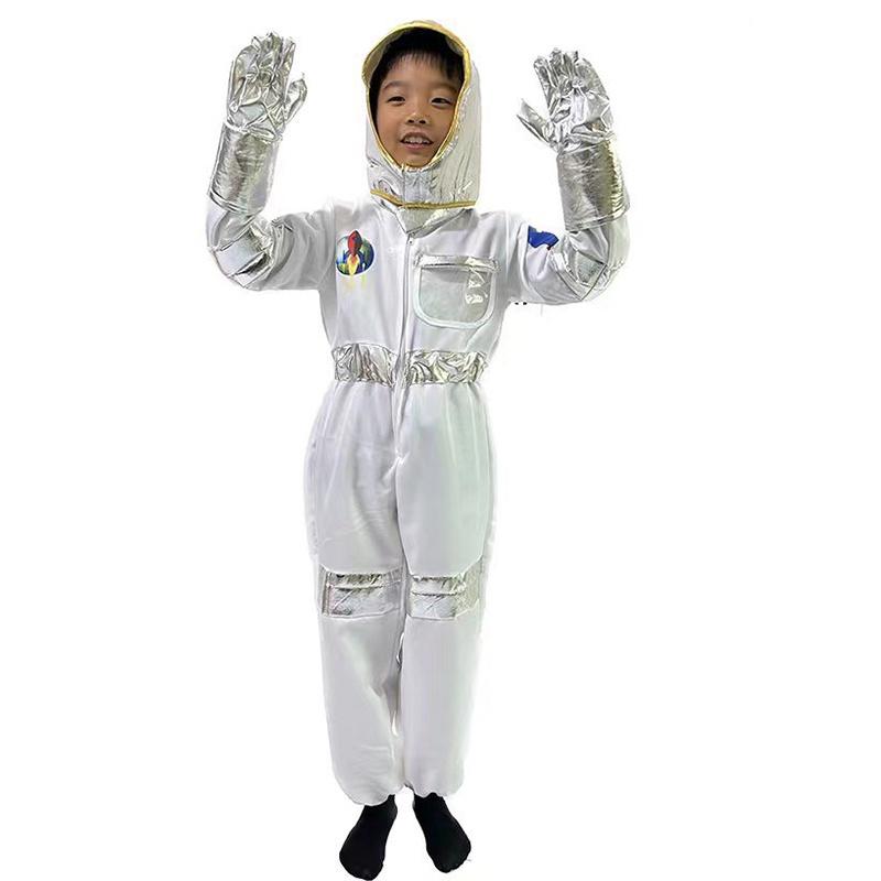 Children's Astronaut Costume Cosplay Space Flight Jumpsuit Unisex Spacesuit Outfit