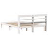 Bed Frame with Headboard Without Mattress White 140 x 190 cm