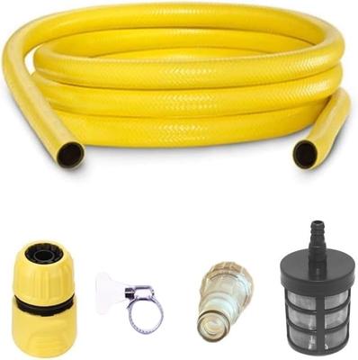 YUET 15M Pine Suction Hose with Quick Coupling and Filter for Kärcher K2, K3, K4, K5, K6, K7 Series and Bosch AQT Series Pressure Washers, PVC 3-Ply H