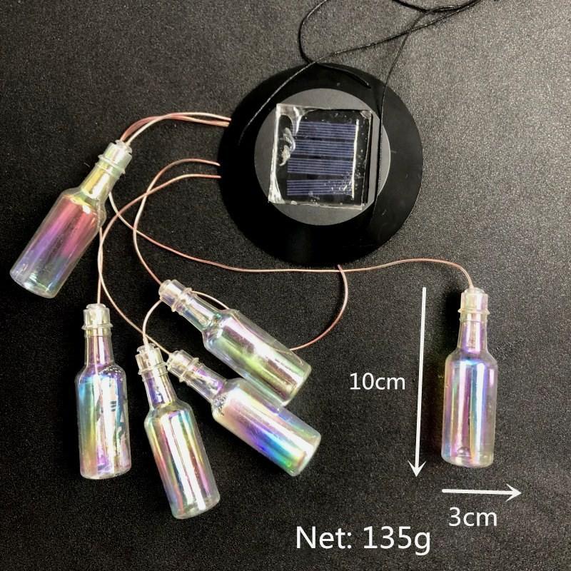 Solar Powered LED Wind Chime Light With Color Changing Rice Ball Beads Outdoor Garden Patio Decor