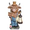 Highland Cow Garden Lantern Statue Multi-Purpose Welcome To Garden Sign Figurine Highland Cows Ornaments for Porch Patio Balcony