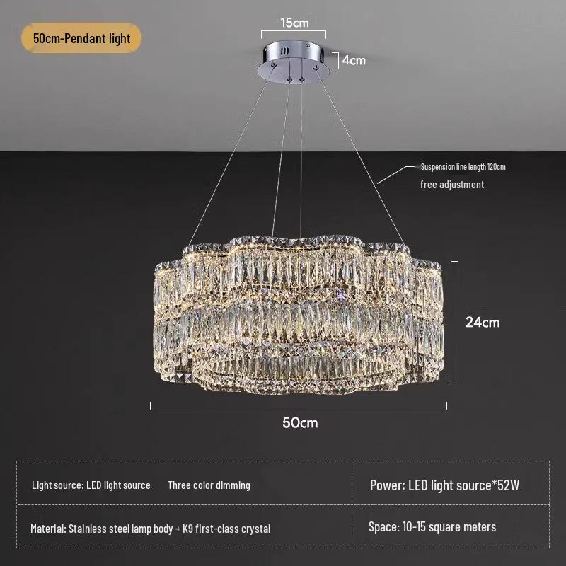 Luxurious Crystal Chandelier: Stylish, Creative & Modern Lighting Fixture for Living Room or Restaurant (2025 New Model)