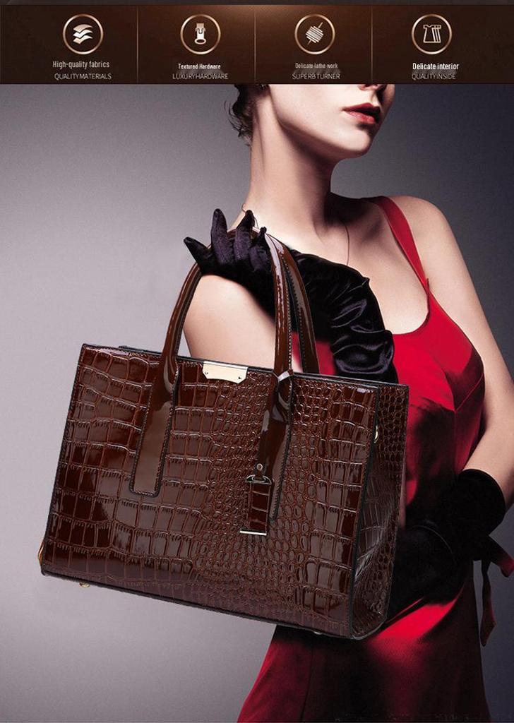 Damen-Handtasche in Krokodilleder-Prägung: 2023 Große Kapazität, Vielseitige Schulter- & Crossbody-Tasche – Neuer Europäischer & Amerikanischer Modestil