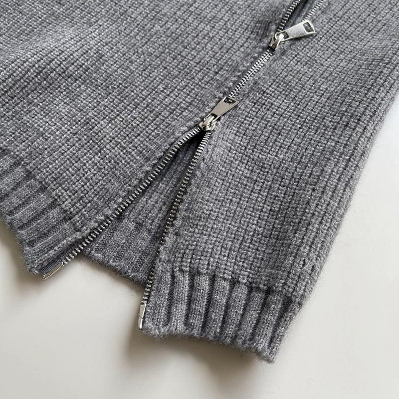 DIMANAF 2025 Autumn Women Zipper Sweaters Lady Pullover Tops Female Turtleneck Knitted Basic Solid Tees Red Sweaters