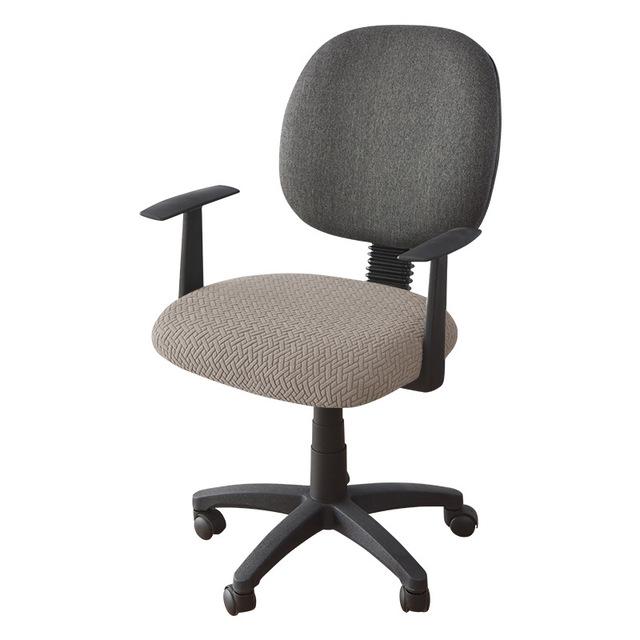 Jacquard Computer Chair Cover T -Shaped Elastic Spandex Stretchy Dining Chair Covers For Office Home Anti -Dirty Removable Round Seat Slipcovers