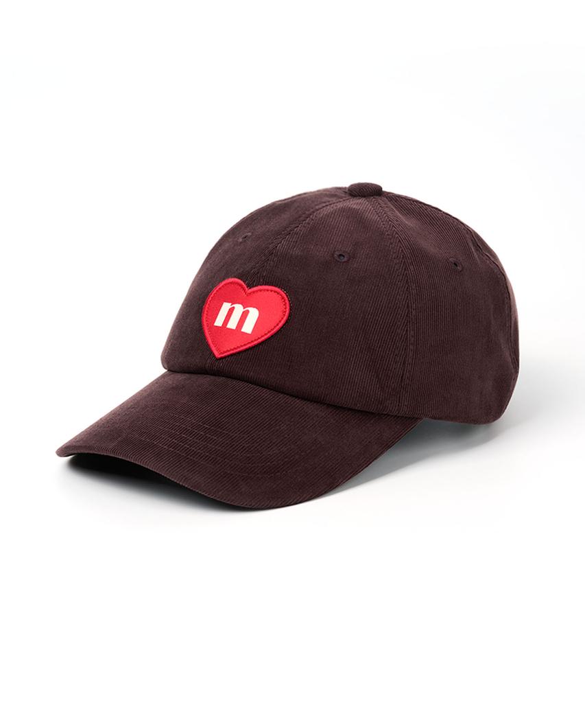 Makeuni Corduroy Heart Deep Ball Cap Brown