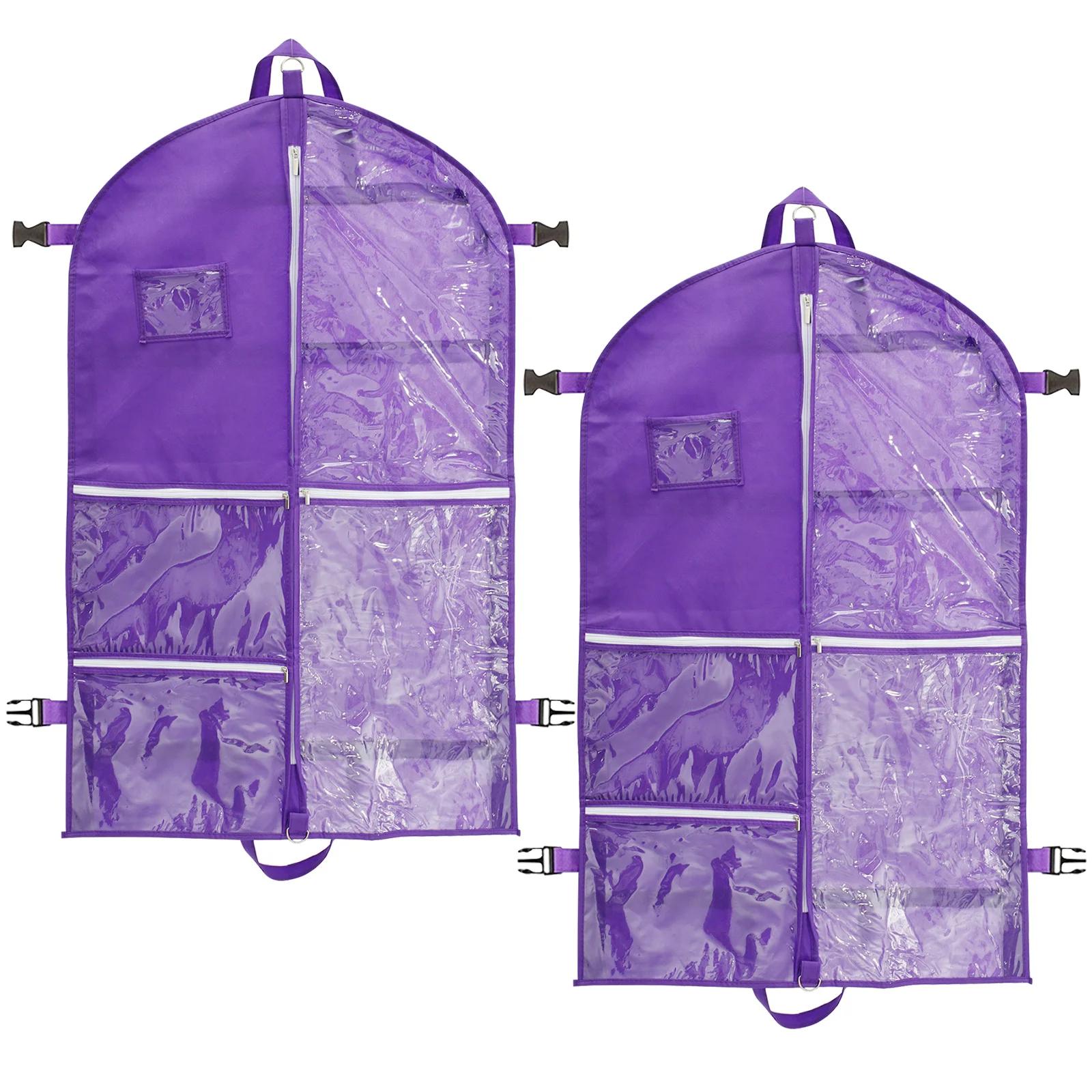 

2Pcs Dust proof Garment Protector Cover Bag Oxford Cloth Children Clothes Dust Bag Foldable Travel Clothes Bag with Carry Handle фіолетовий