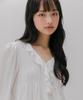 Mellotoli Frill Neck Pintuck Blouse (White)