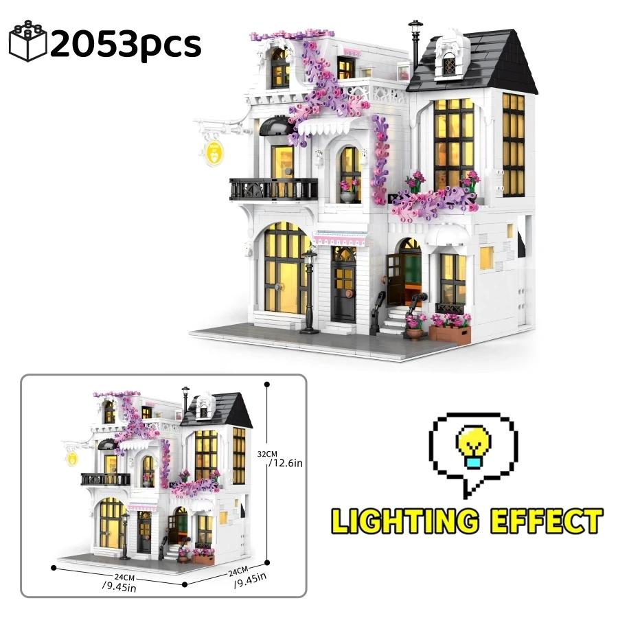 Non-Toxic Creative Flower House Building Bricks Model Kit Moc Custom Design Construction Set Creative Diy For Children Birthday Gift