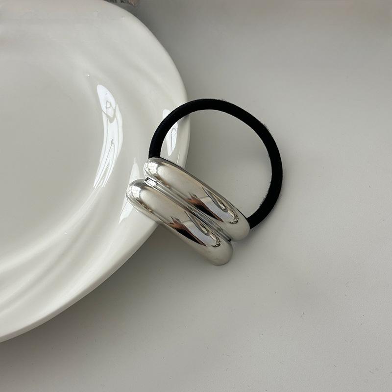 Korean Fashion Metal Irregular Double-Layer Hair Bands Ropes Women Headband Elastic Hairband Ponytail Holder Hair Accessories