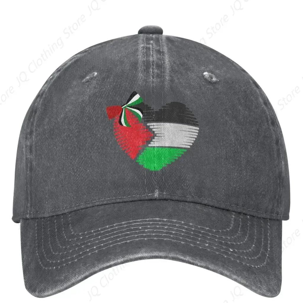 Flag Of Palestine Design Heart Baseball Cap Palestinian Unisex SunProof Trucker Dad Hat Summer Classic Kpop Rock Baseball Caps