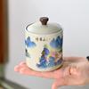 Vintage Ceramic Candy and Snack Jar Chinese-style Sealed Tea Canister Household Portable Storage Jar for Nuts and Coffee Beans