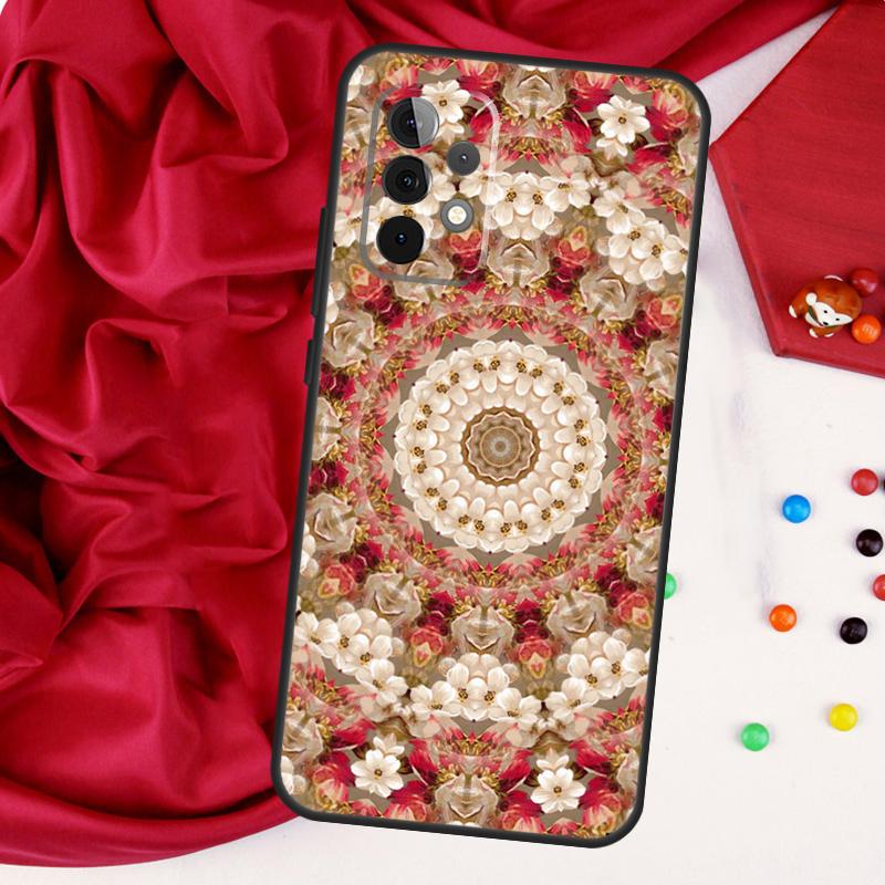 Floral Flower Mandala Design For Samsung Galaxy A15 A55 A53 A33 A35 A22 A32 A52 A54 A34 A14 A56 A36 A26 A16 A05 A06 Case
