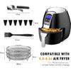 Air Fryer Basket for Oven, 7.8inch Round Air Fryer Rack with Clamp and Brush Stainless Steel Air Fryer Basket Non-Stick Air Fryer Tray Fit All 4.2QT