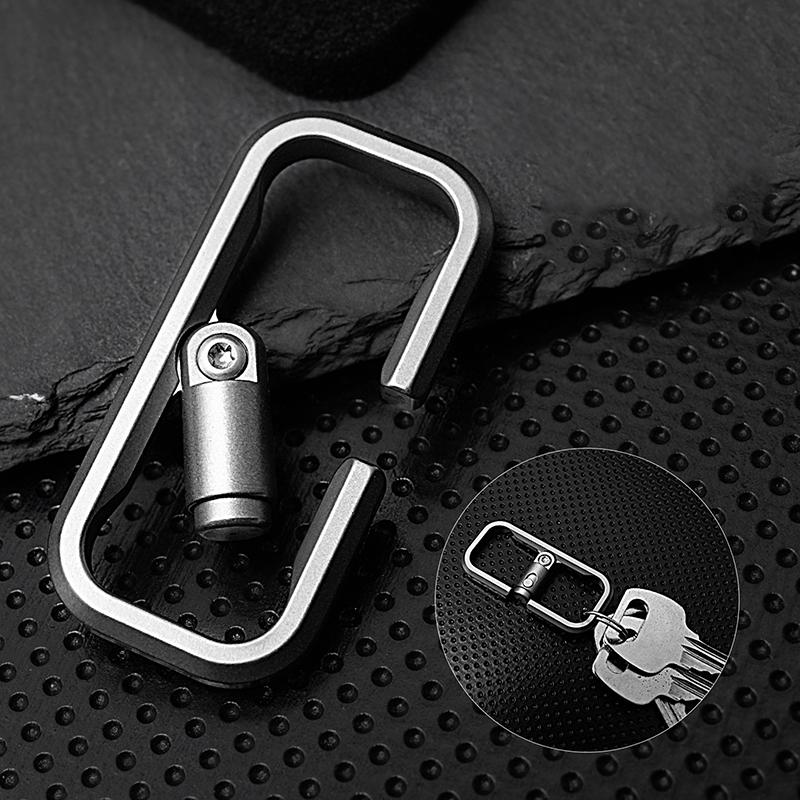 Carabină Aliaj Titan Accesoriu Breloc – Mini Inel Chei Rectangular Edc Cu Comutator de Blocare – Ușor, Durabil