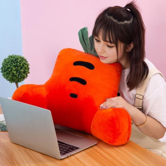 Waist Cushion with Arm Support Cartoon Plush Throw Pillow Stuffed Waist Pillow Back Cushion for Sofa Bed Couch Office Chair