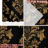 Set Of 2 Flat Printing Curtain Golden Ornamental Flourish Digital Printed Polyester Drapes Family Party Decoration Use Home
